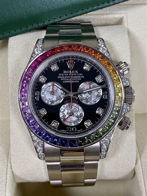 rolex rainbow daytona for sale|rolex daytona rainbow retail price.